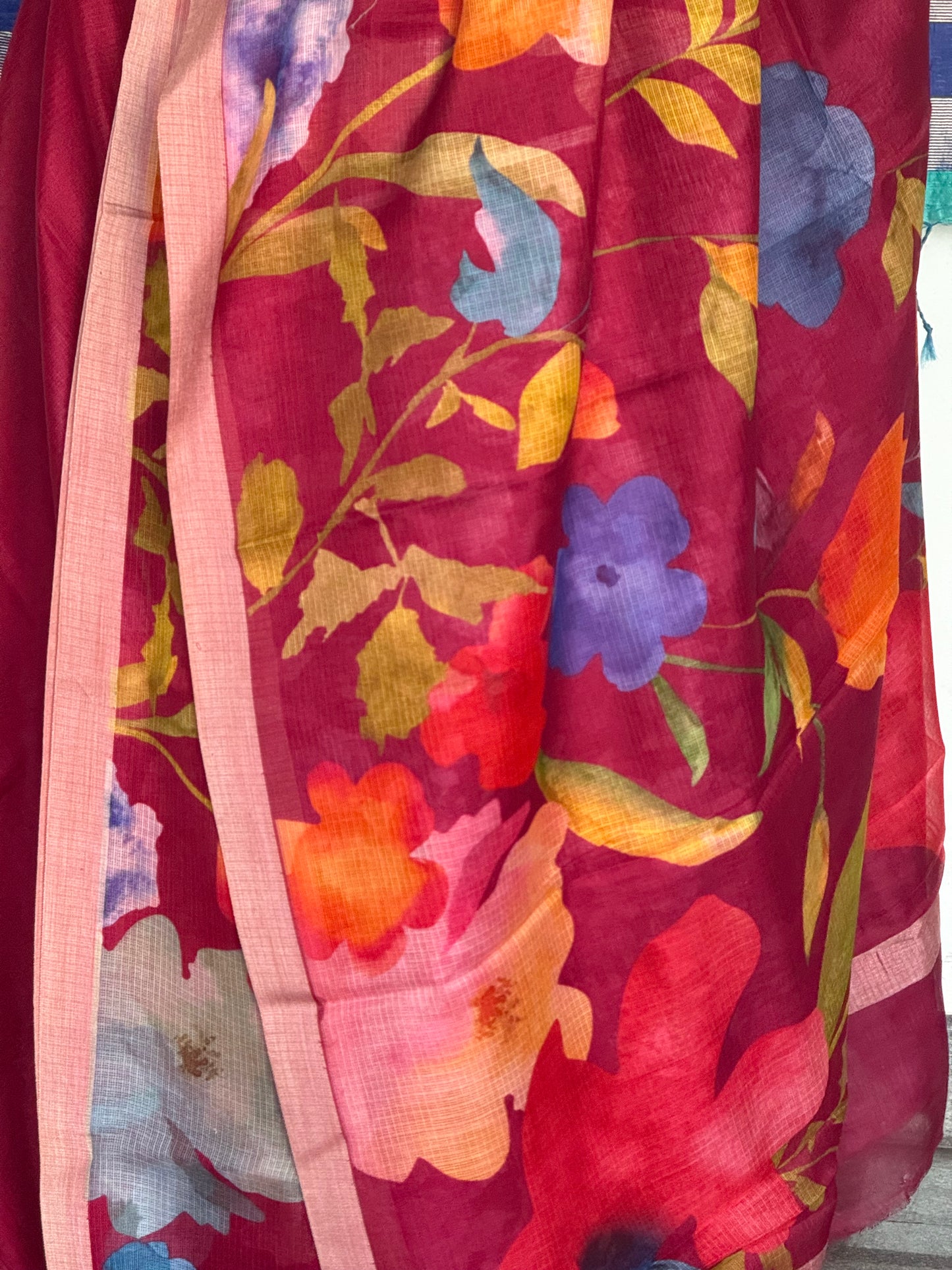 Floral printed kota cotton saree