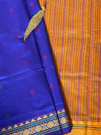 Semi Silk Cotton saree - Blue