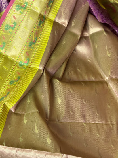 Semi banaras silk saree - purple
