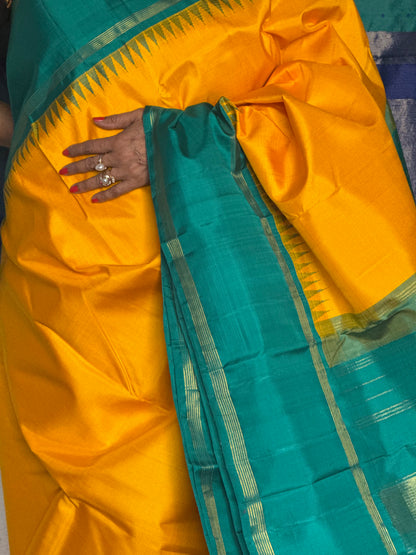 Yellow Pure Silk Saree