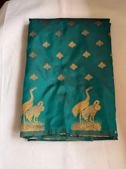 Blue semi banaras saree