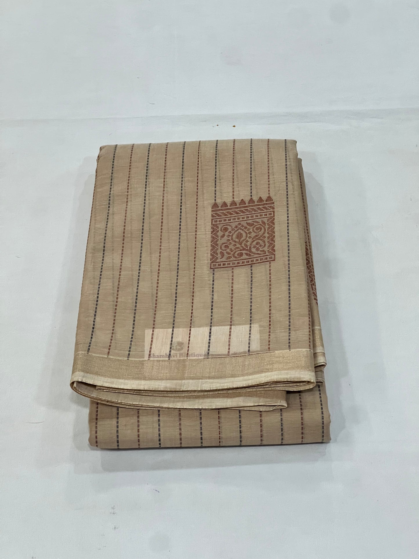 Beige South cotton saree