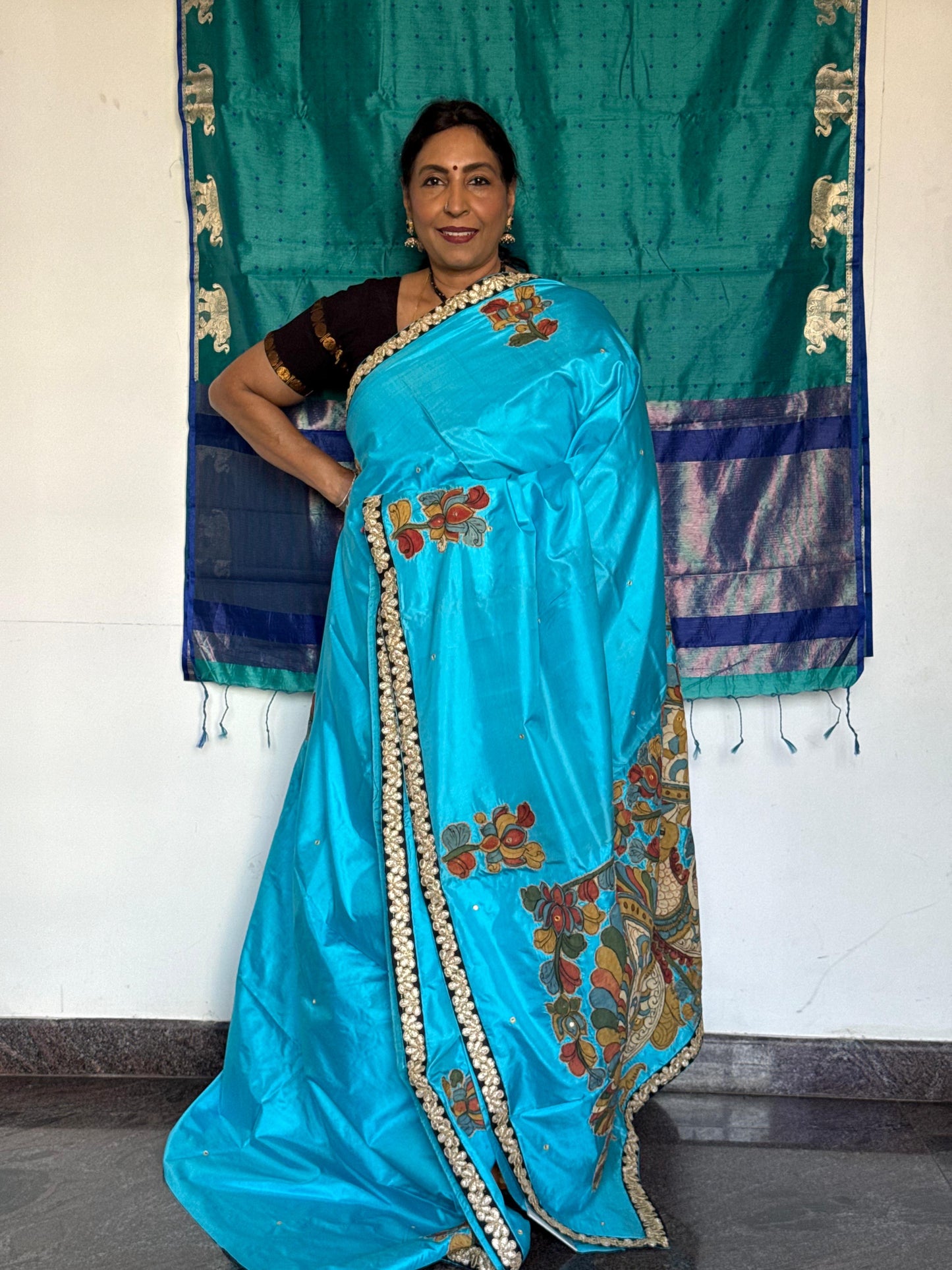 Kalamkari Patchwork in Silk Saree