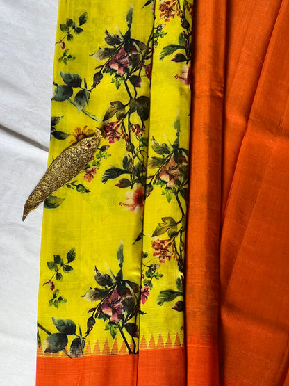 Floral Printed Gadwal Silk saree