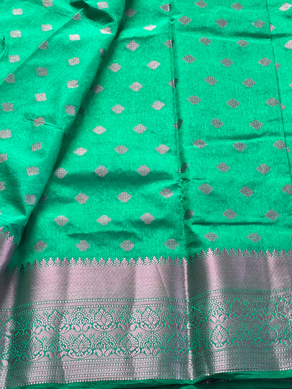 sage Green motif semi silk cotton saree