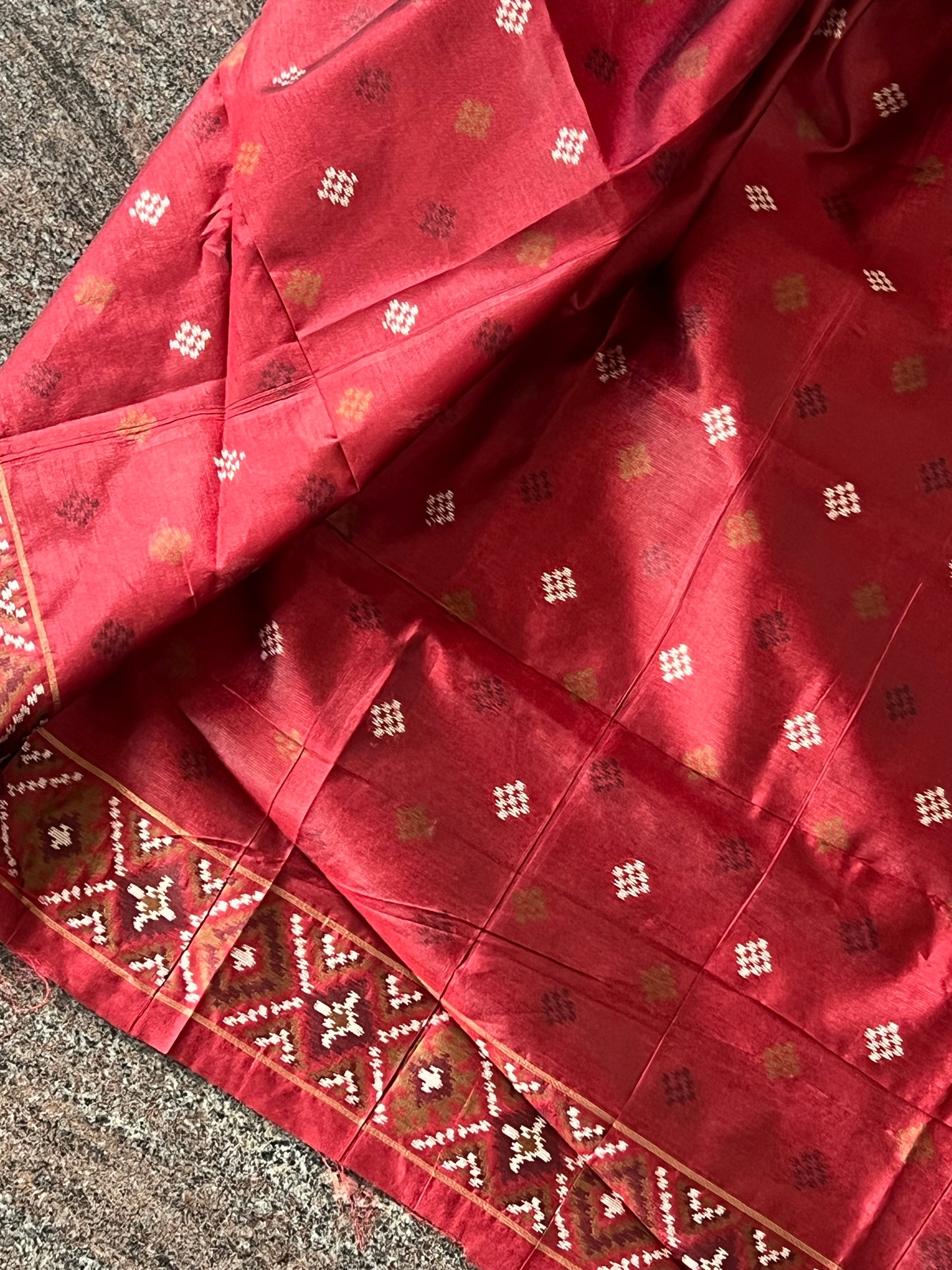 Black semi patola silk saree