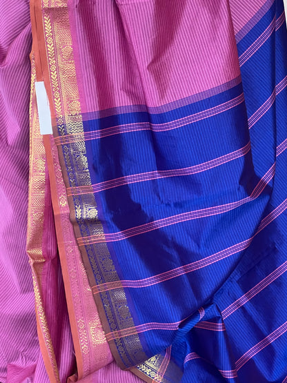 Rose pink semi silk cotton