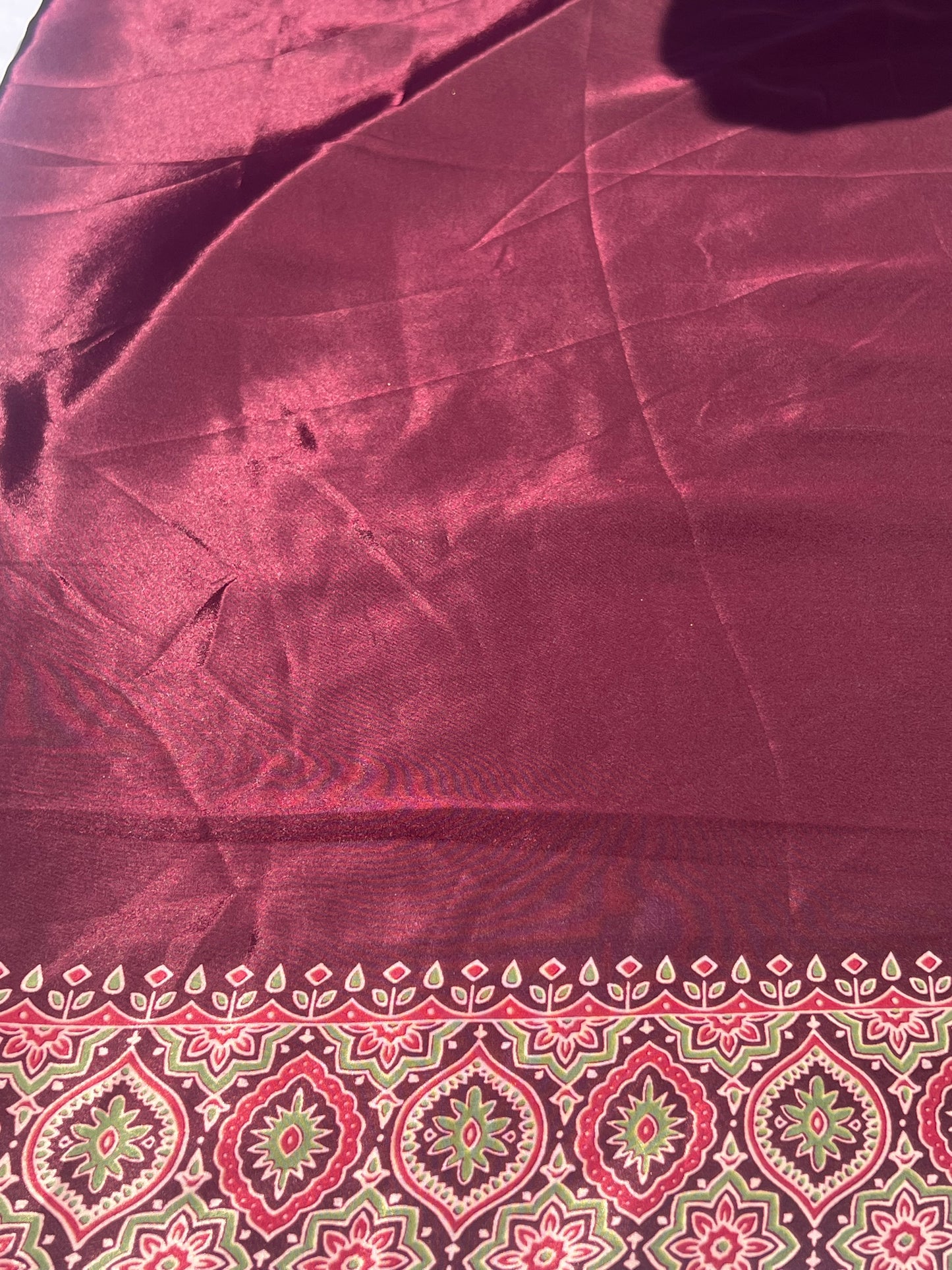 Maroon crepe silk saree