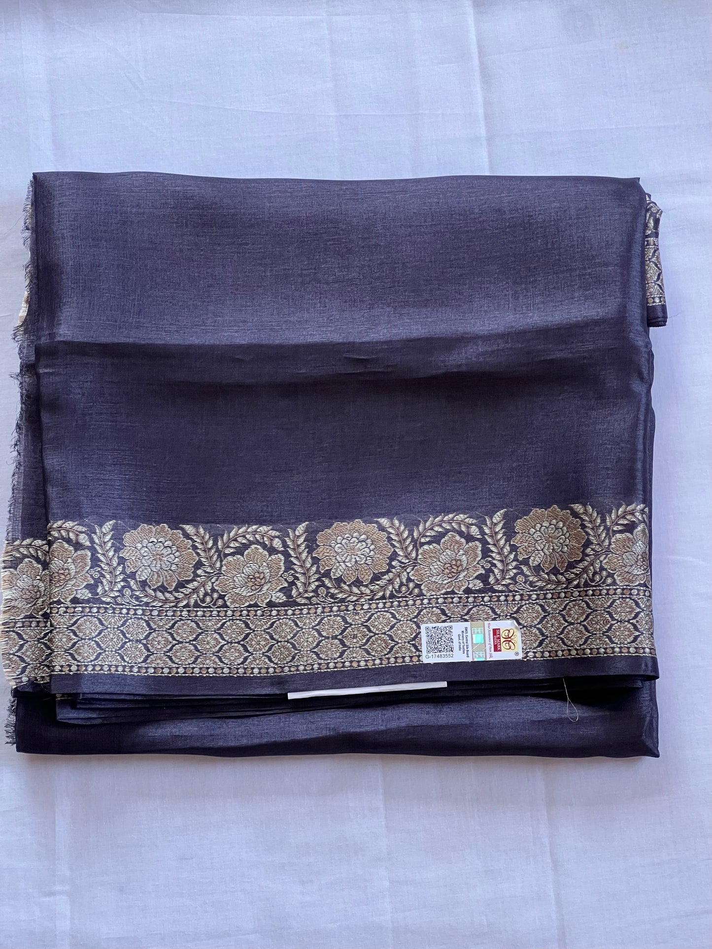Black Himroo silk saree