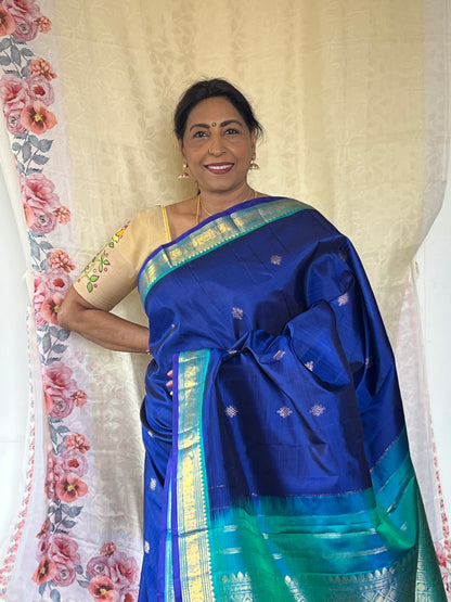 Royal Blue Kanchivaram silk saree