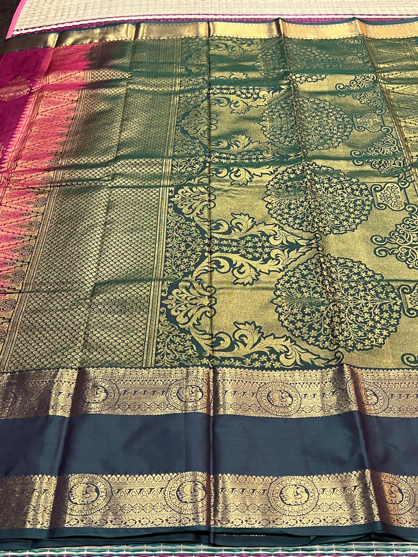 Magenta semi silk saree