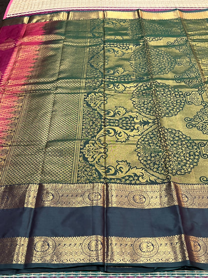 Magenta semi silk saree