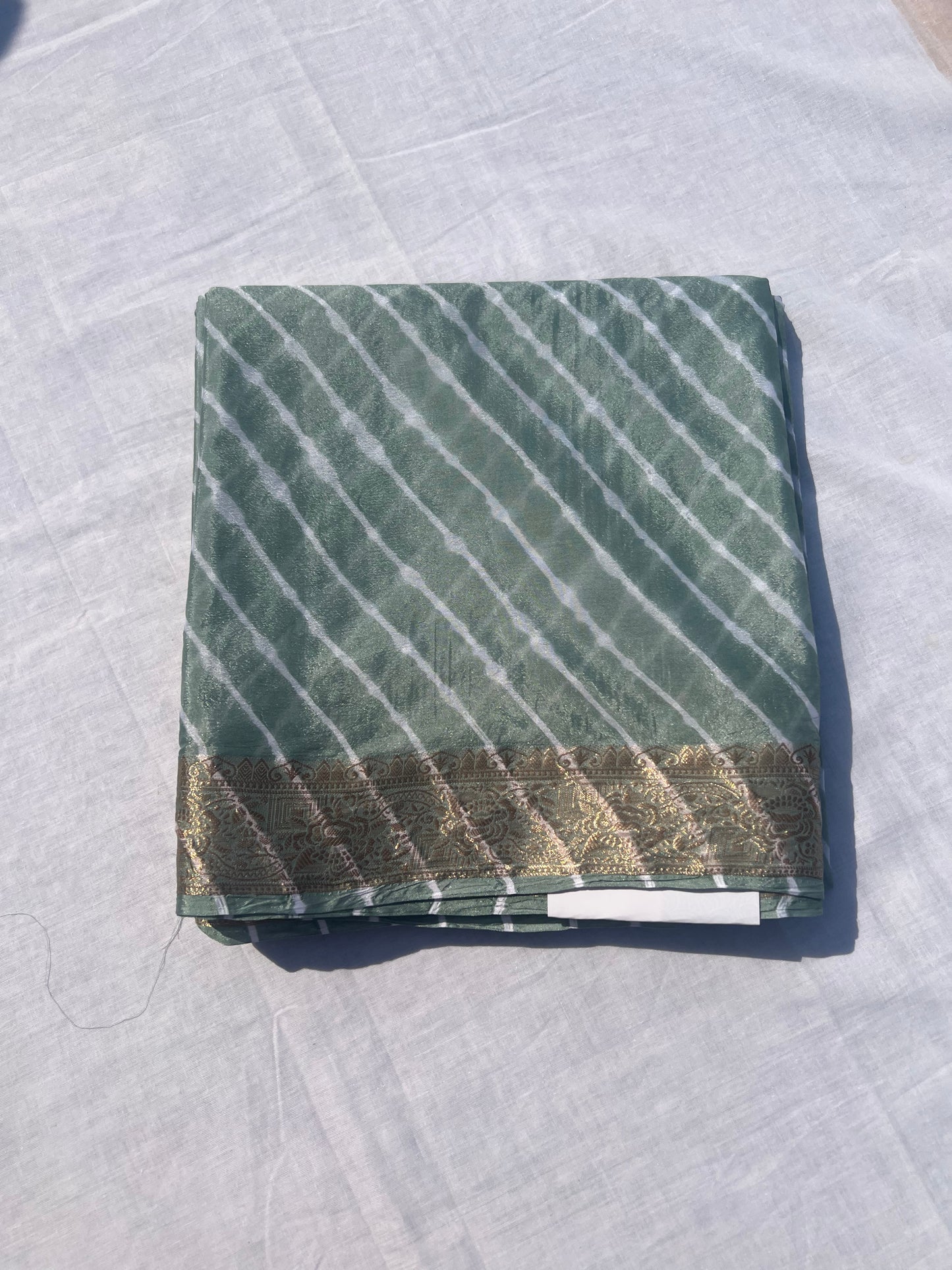 Grey leheriya silk saree