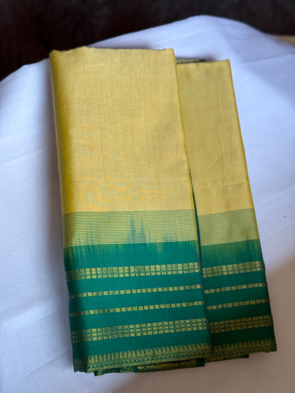 Yellow silk saree