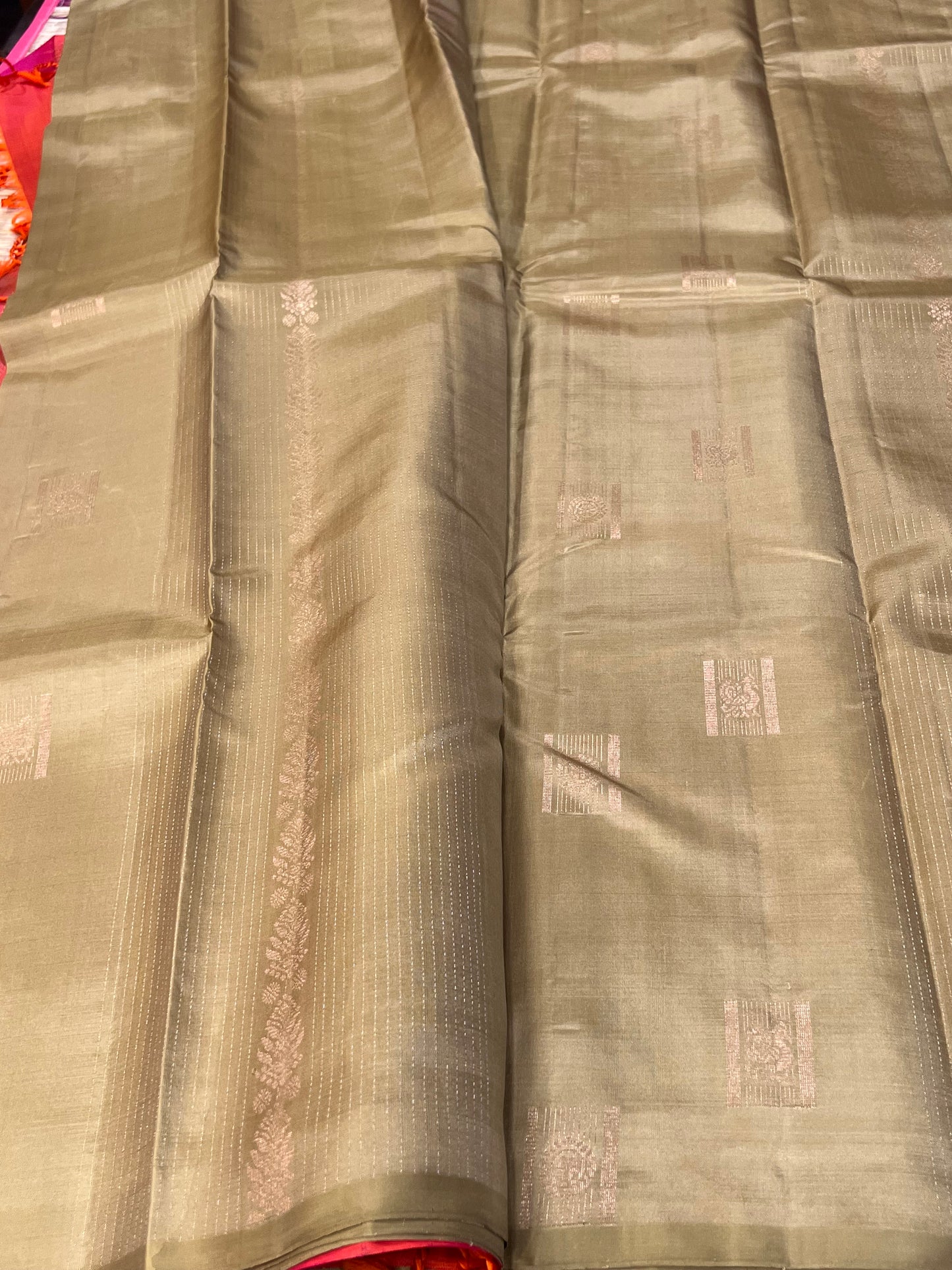 Cardamom green Kanchivaram silk saree