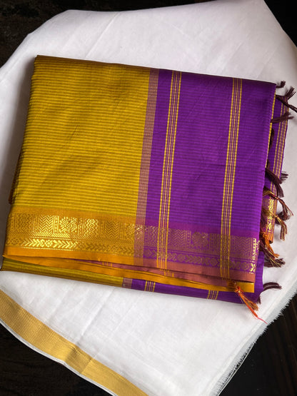 Mustard semi silk cotton
