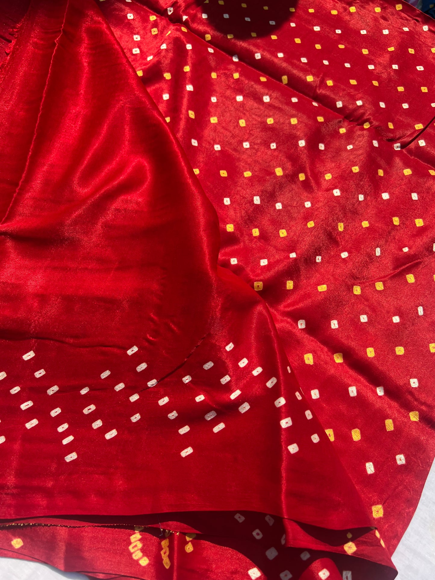 Red Bandini ghaji silk saree
