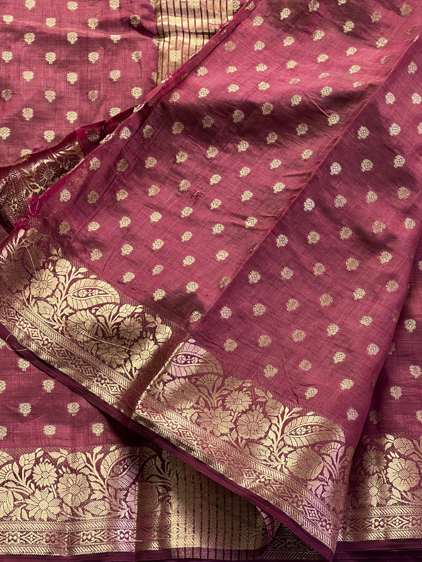 Deep Maroon semi silk cotton saree