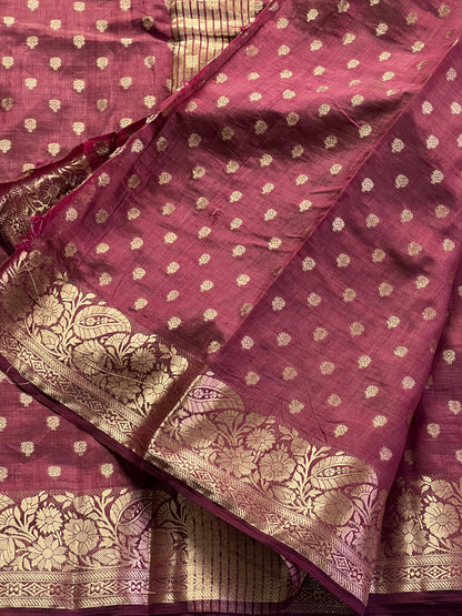 Deep Maroon semi silk cotton saree