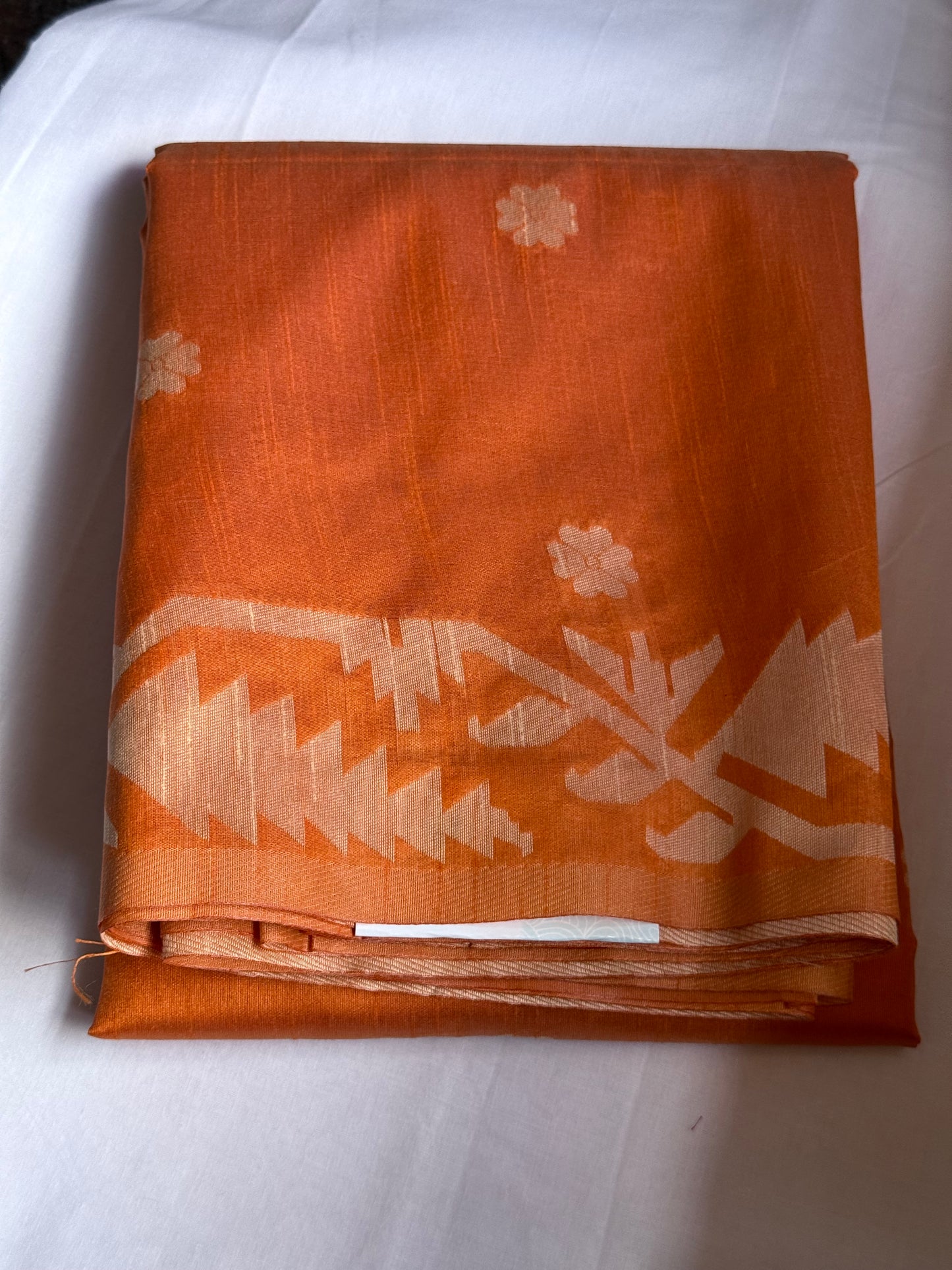 Orange semi tussar saree