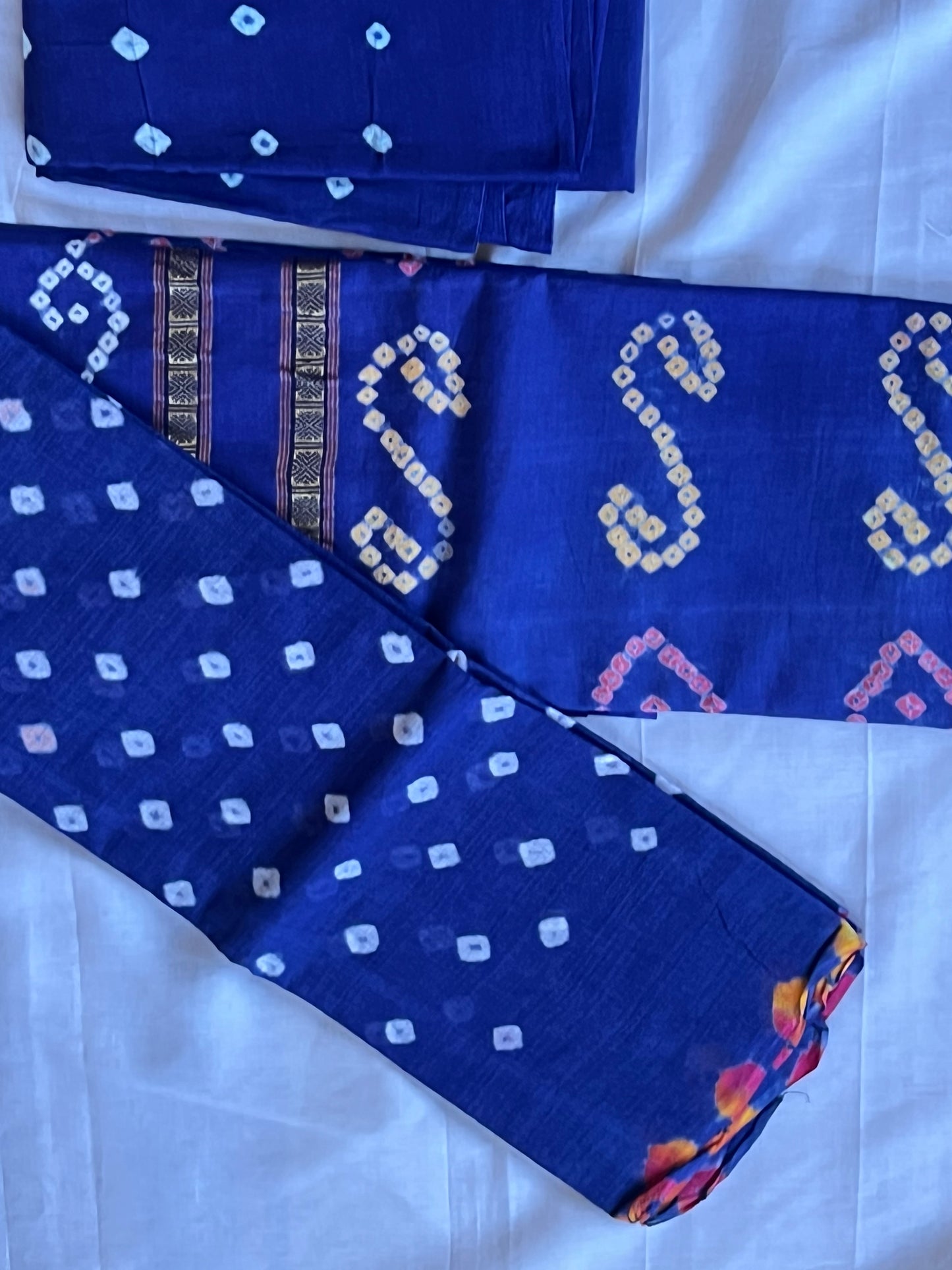 Royal Indigo Bandhani Cotton Set