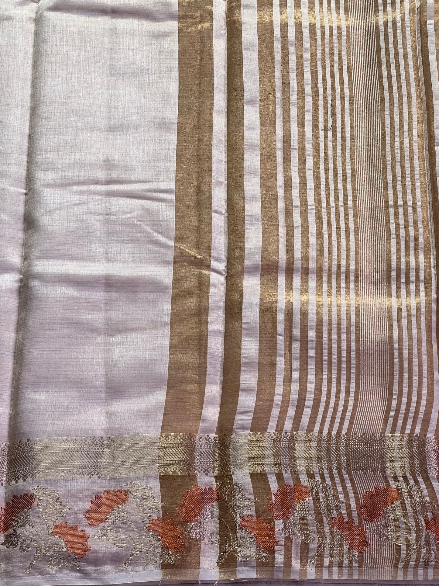 Half White semi silk cotton saree