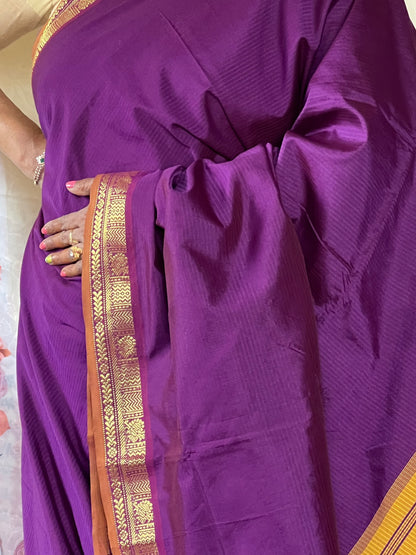 Purple semi silk cotton
