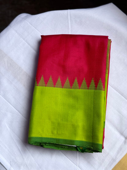 Gadwal Silk saree - Red & Green