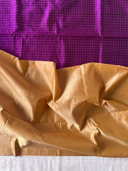 Semi Silk Cotton saree - Purple