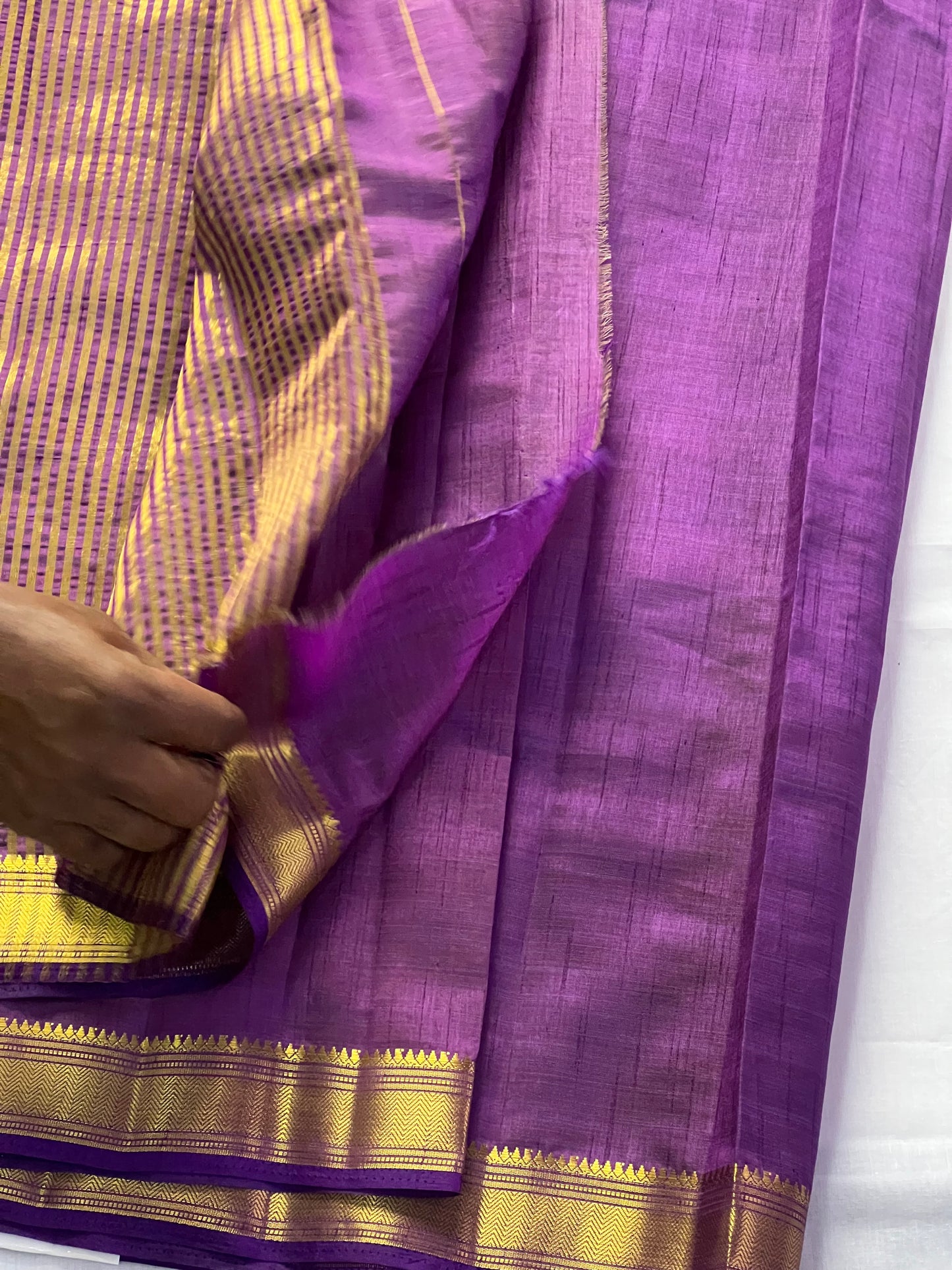 Violet semi silk cotton saree