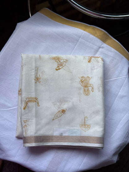 Printed Semi Tussar Saree – Onam Special (Kerala Prints)