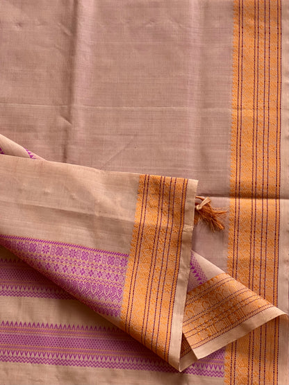 Checked magenta semi silk cotton