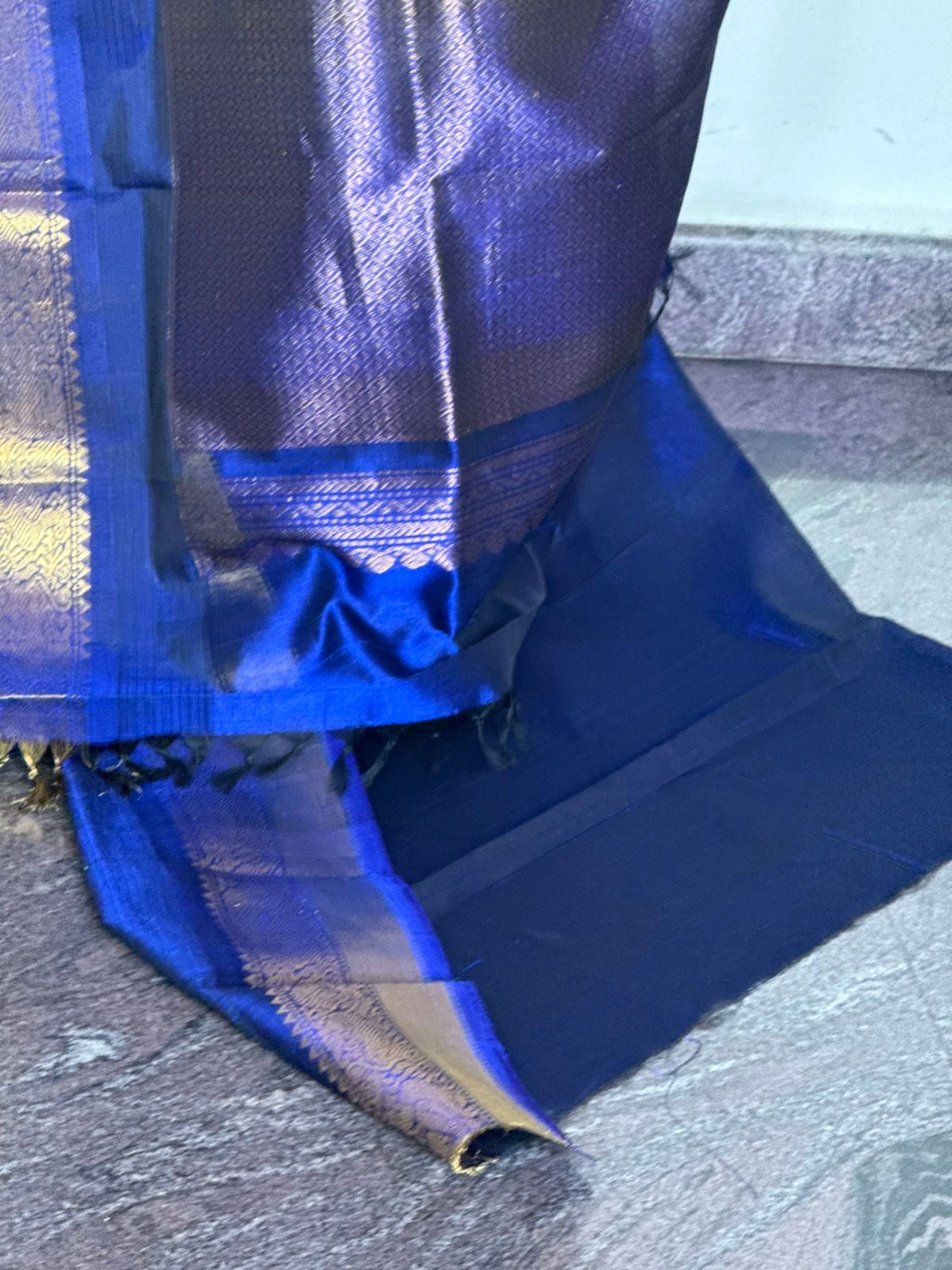 Checked Korvai Silk Cotton saree