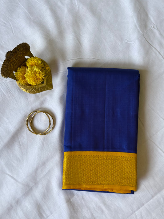 Blue & Rich Yellow Pure Kanjivaram Silk