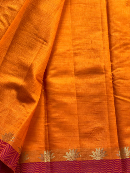 Warm Orange semi silk cotton saree