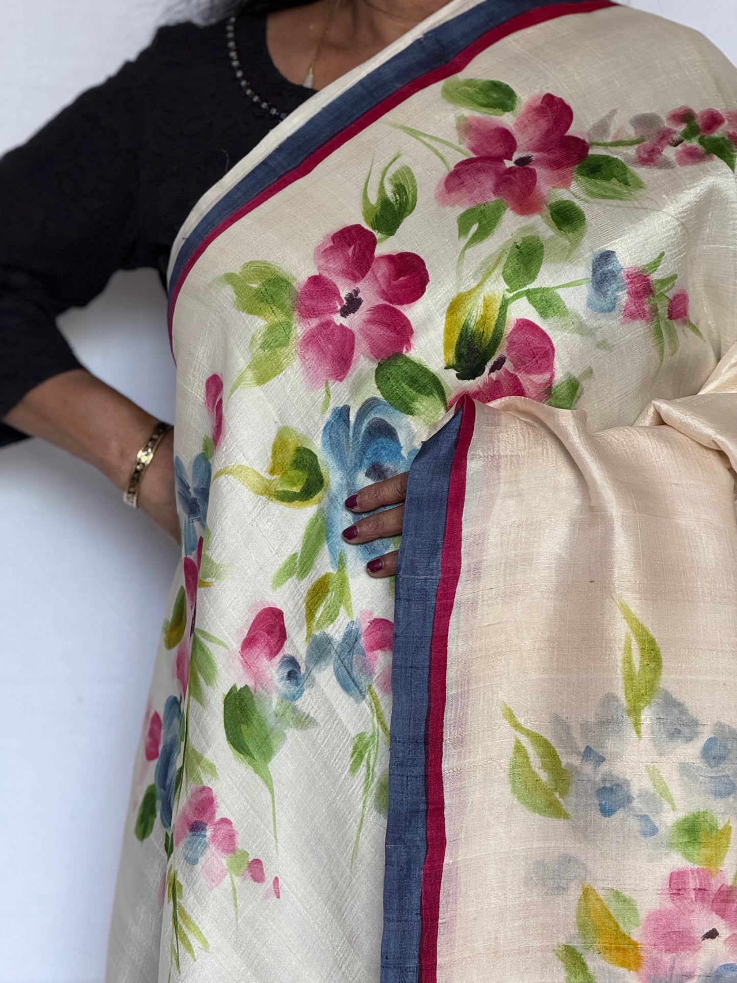 Murshidabad Silk saree - White