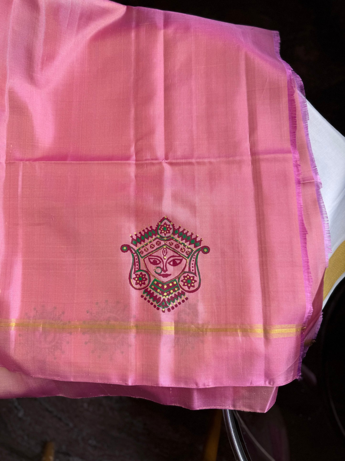 Soft Silk saree - Om block print
