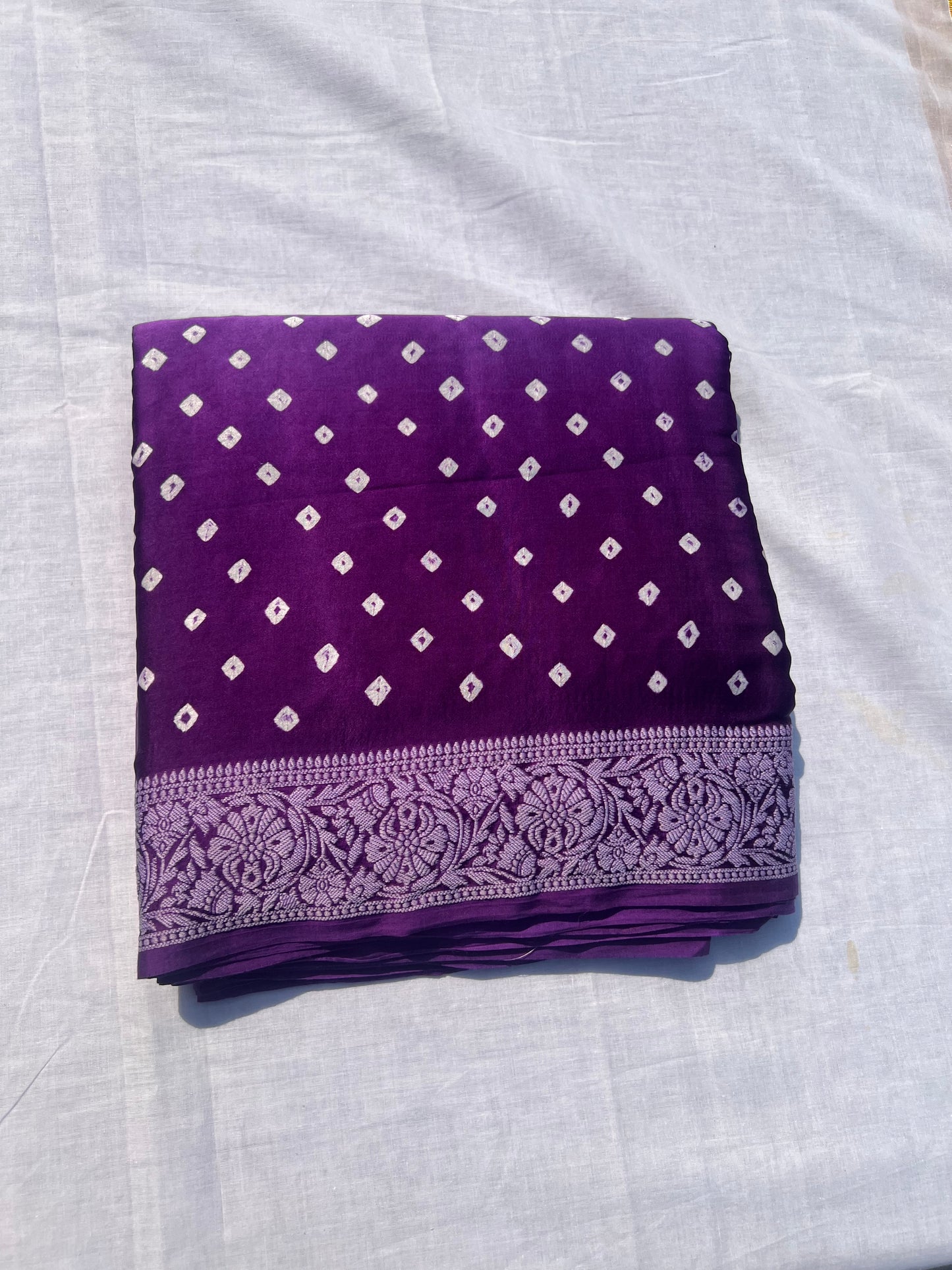 Lavender Bandini ghaji silk saree