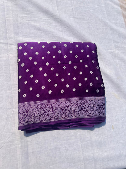 Lavender Bandini ghaji silk saree