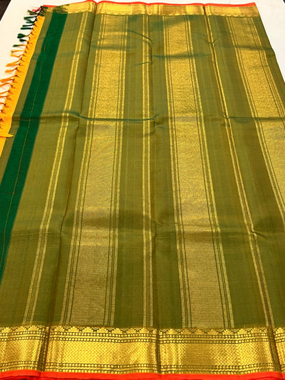 Mango yellow Kanchivaram silk saree
