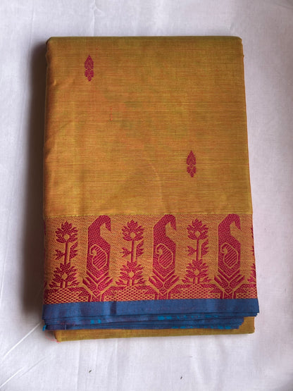 Yellow Chettinad Cotton Saree