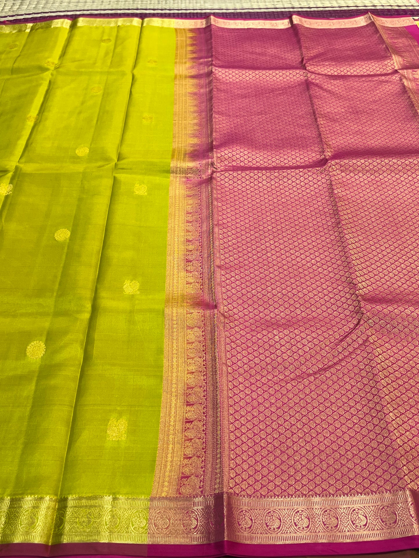 Alli green Kanchivaram silk saree