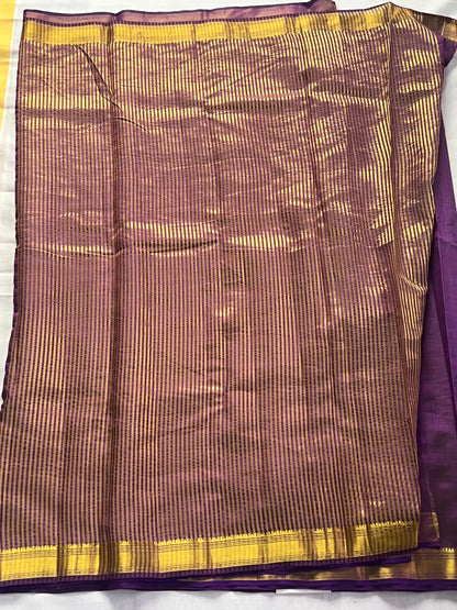 Violet semi silk cotton saree