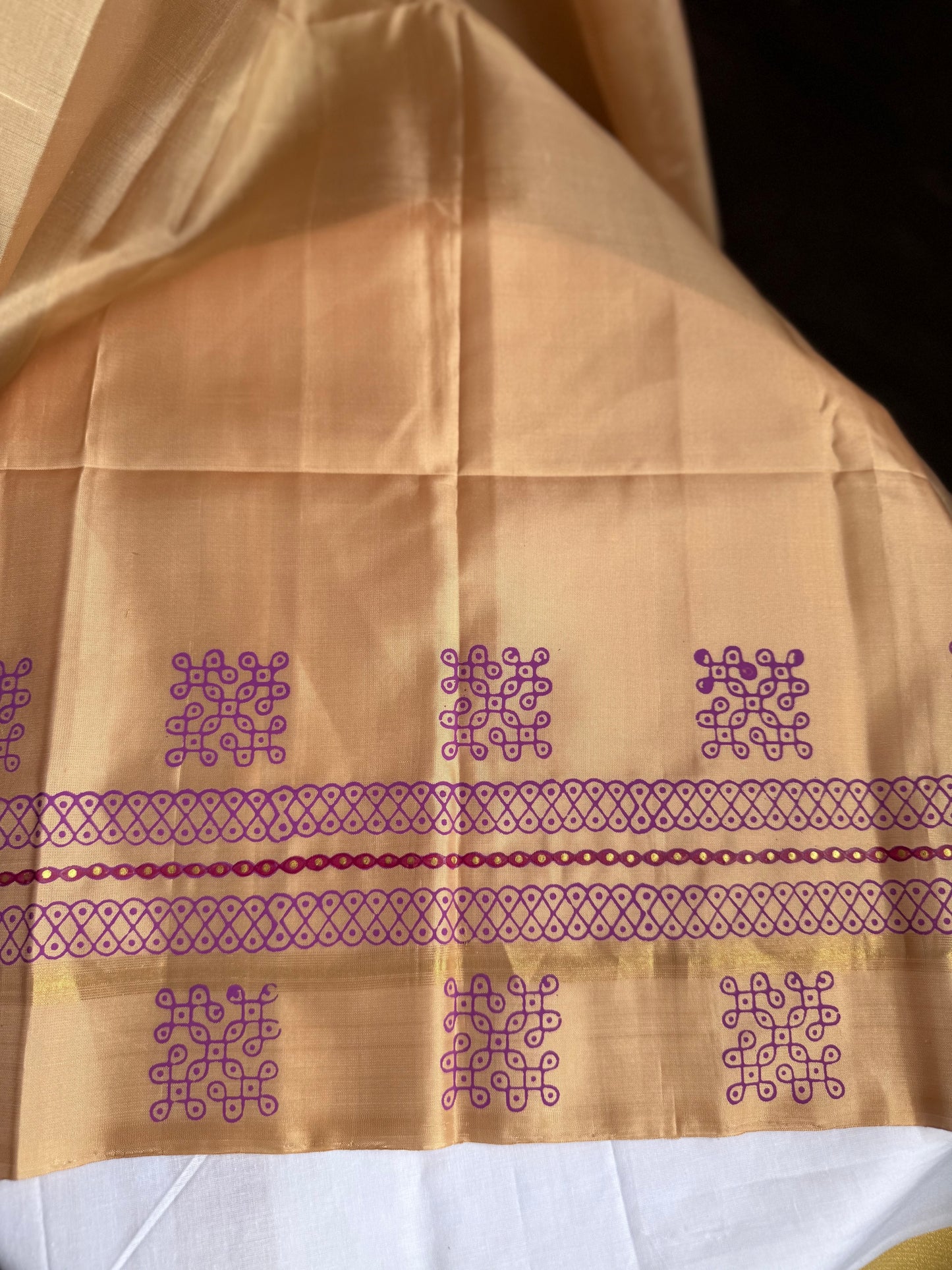 Soft Silk saree - Kolam block print