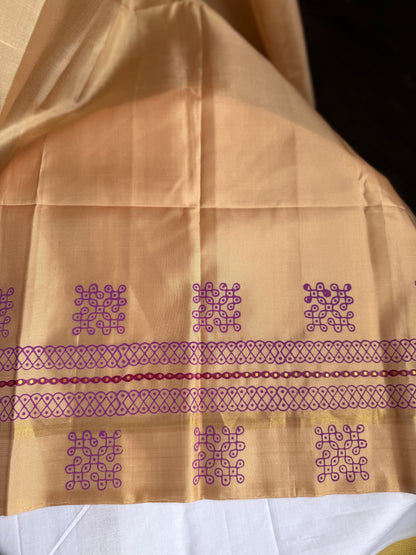 Soft Silk saree - Kolam block print