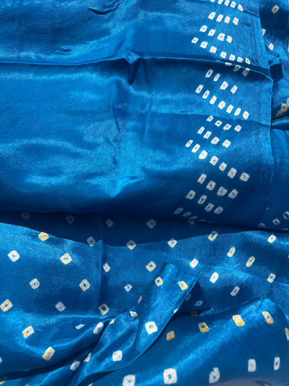 Blue Ghaji Bandini silk saree
