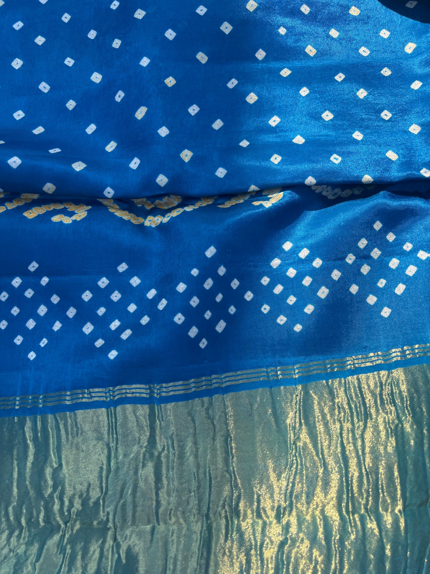 Blue Ghaji Bandini silk saree