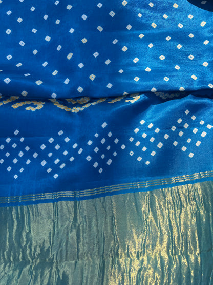 Blue Ghaji Bandini silk saree