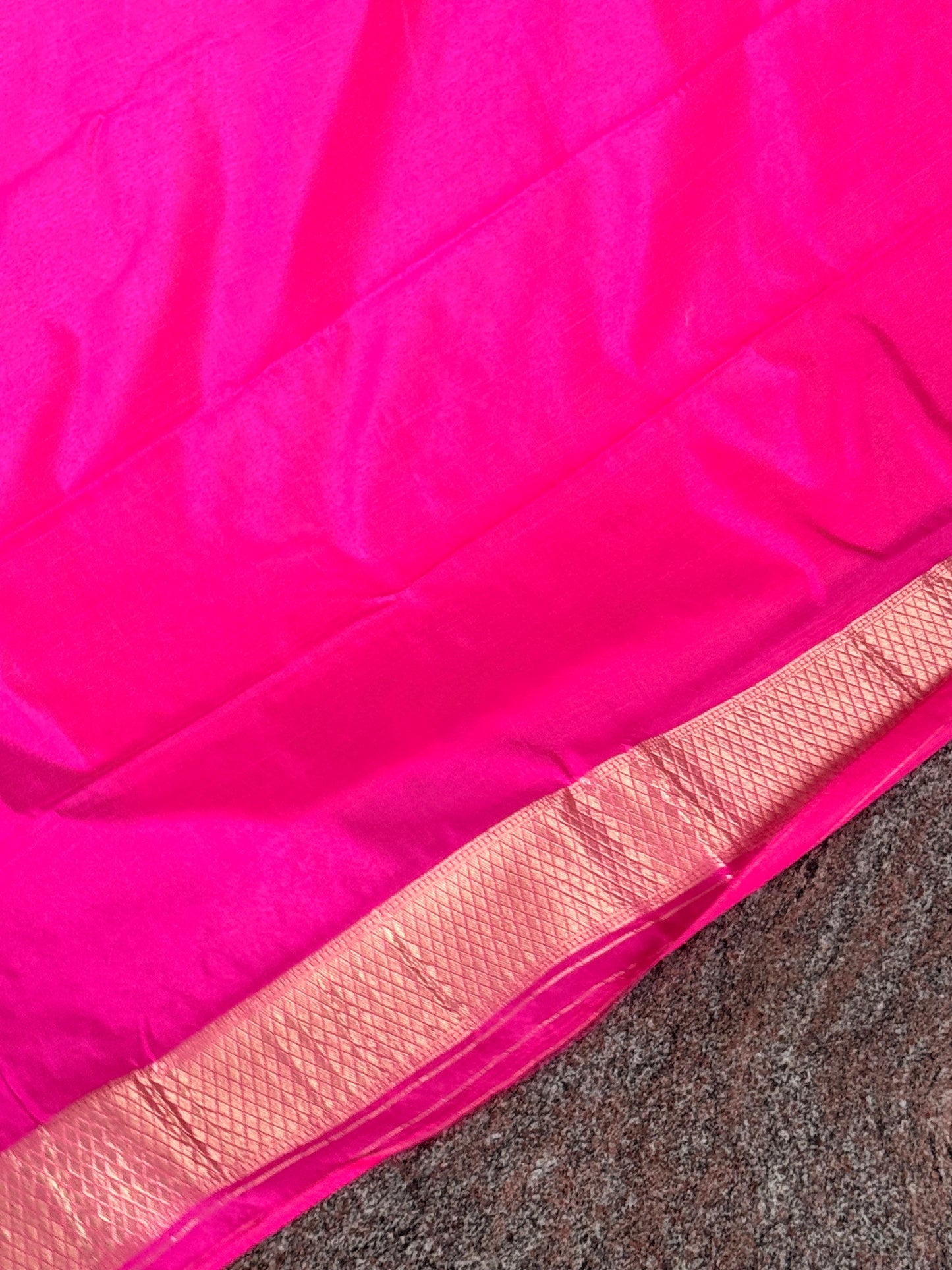 Rani pink semi soft silk saree