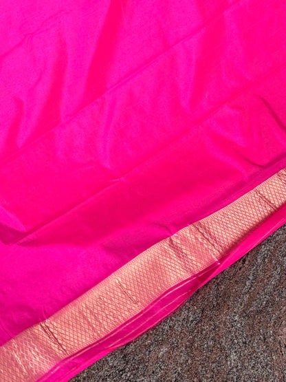 Rani pink semi soft silk saree